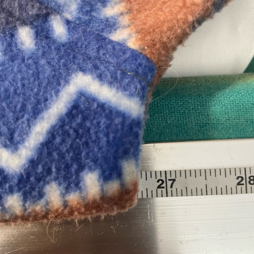 OutBrook Womens Aztec Tribal Fleece Jacket‎ Blue Brown full zip hooded w/pockets - Picture 6 of 12